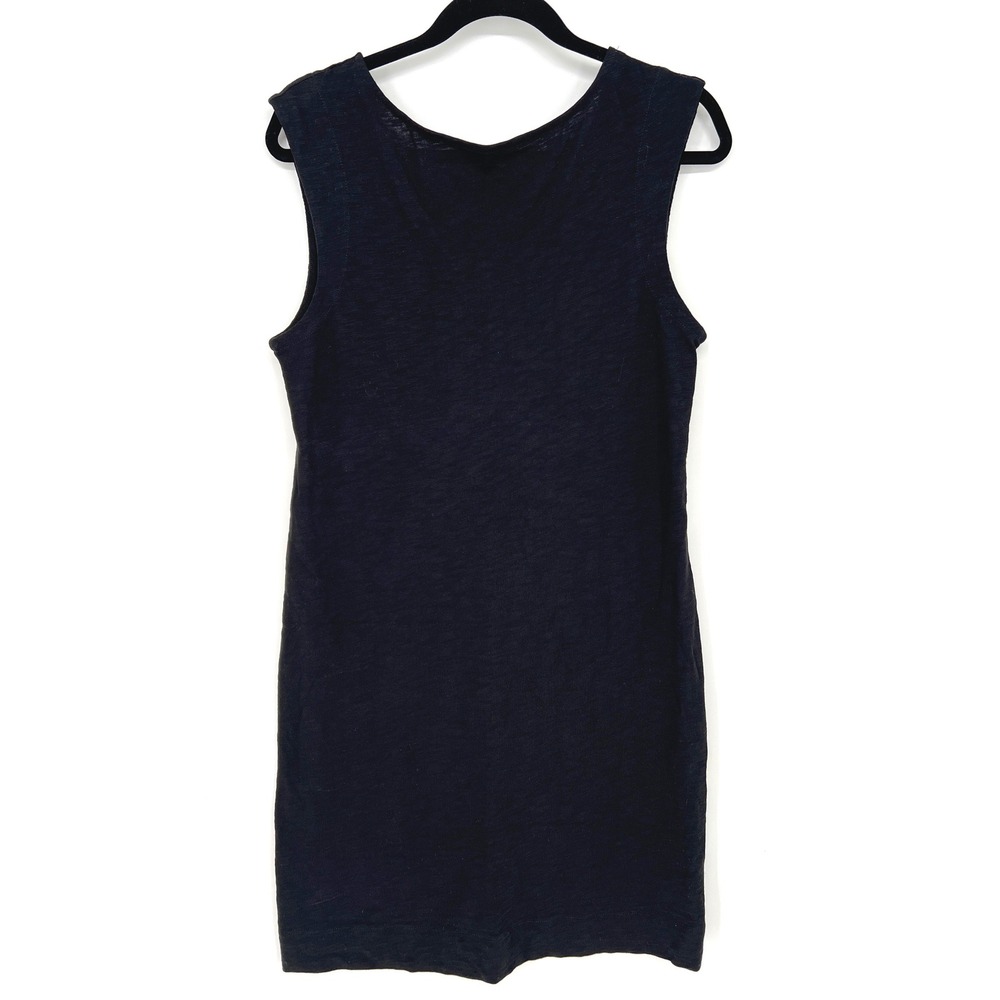 Boden Black Slub Cotton V-Back Sleeveless Mini Dress Womens 4R EUC Casual Cozy